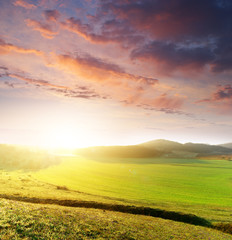 Landscape at the sunrise