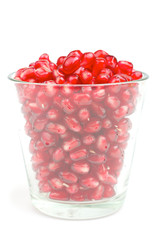 Pomegranate seeds in a glass