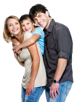 Portrait of happy fun family  - three person