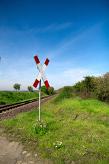 Fototapeta premium Bahnübergang Achtung