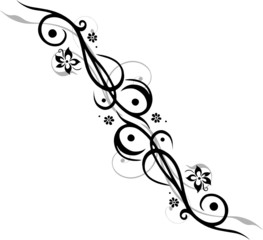 Tattoo, Tribal mit Blumen, Blüten, feminin, floral, flora