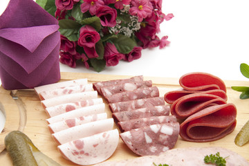 Rotwurst und Schinkenwurst