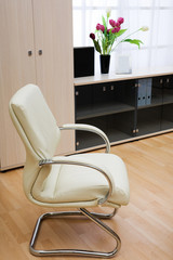 Modern leather armchair
