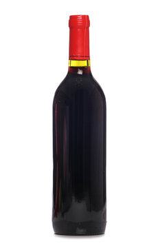 Bottle of red wine studio cutout