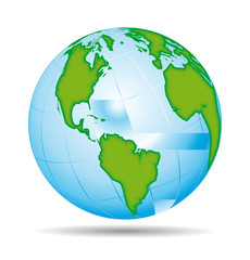 Glassy world icon. American view.