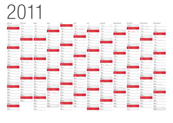 Kalender 2011 rot