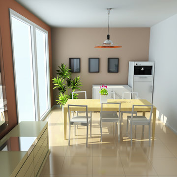 3d modern dining room