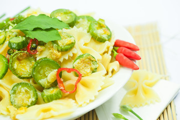 Plate of spicy noodles