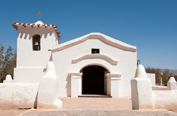 Old adobe church in the countryside of Argentina.