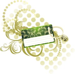 Decorative card on the abstract background. Vector