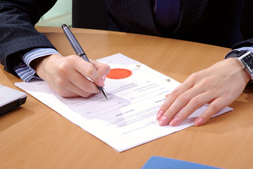 Signing contract