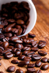 cup with coffee beans