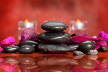 Fototapeta na wymiar Spa treatment - massage stones