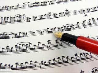 Fototapeta premium Sheet music with fountain pen