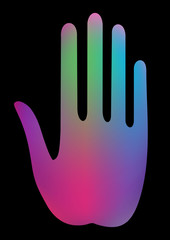 neon hand
