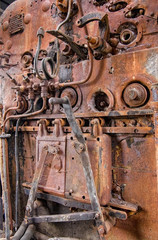 Details of a vintage steam train