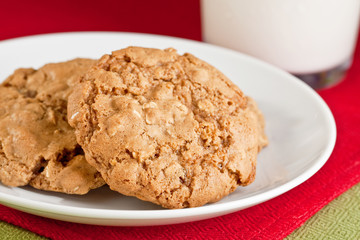 Oatmeal cookies with milk