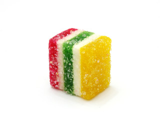 Multi-coloured fruit candy