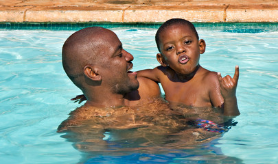 black father son swim - 26866199
