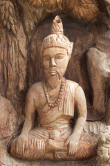 Carvings on teak wood doors.