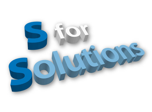 &ldquo;S for SOLUTIONS&rdquo; (ideas tips projects problem solving 3D image)