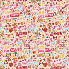 cute love element seamless pattern
