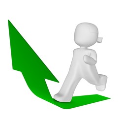 3d -mädchen pfeil gebogen