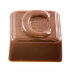 The letter 'c' made of chocolate