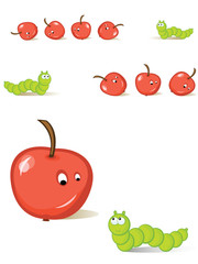 Apple and caterpillar