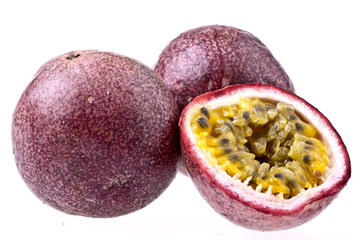 Passionfruit, isolated on white - without shadows