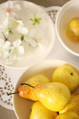 Pears and flowers