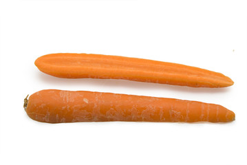 Carrot slices isolated on a white background