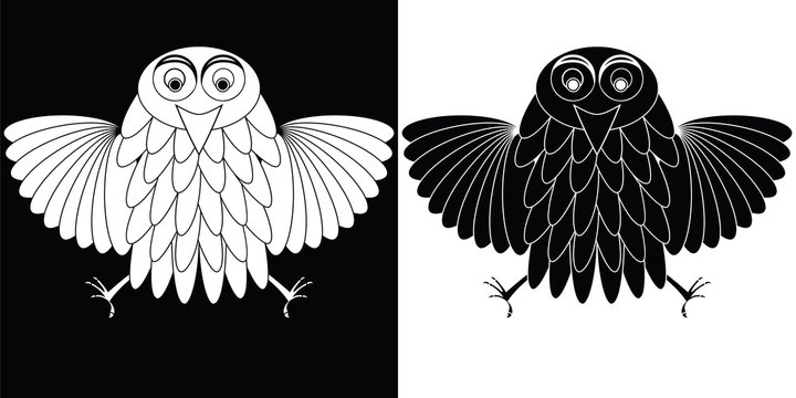 stylized owl cartoon