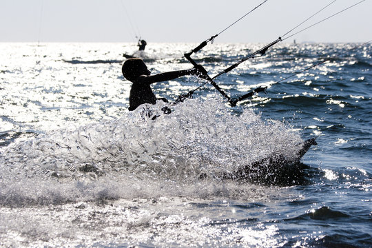 kitesurfer  silhouette