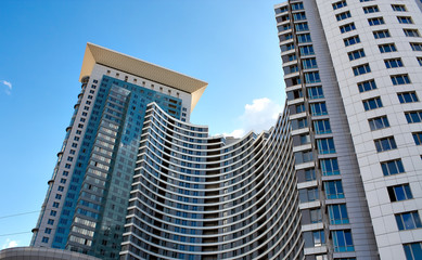 abstract glass side of business building