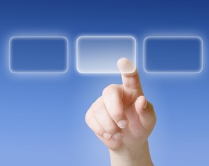 finger push on touchscreen button