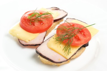 Two sandwiches on plate