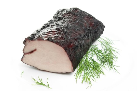 smoked pork with dill isolated