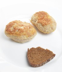 rusishe meatloaf (chop) with bread.