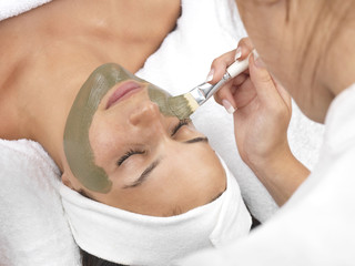Young Woman Having Facial. Models Released