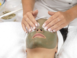 Young Woman Having Facial. Models Released