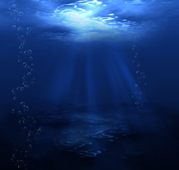 underwater scene with bubbles