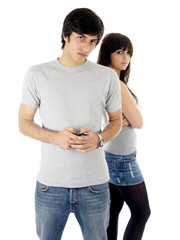 Young Couple Texting.Models Released