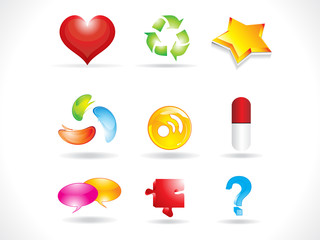 abstract glossy multiple icons