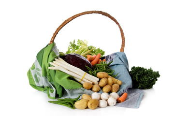 Basket of  fresh vegetables
