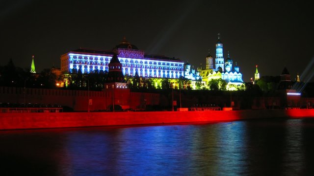 Sofia Embankment, view of the Kremlin embankment by night