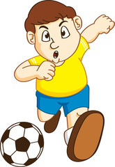 boy playing soccer