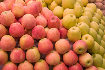 background made of fresh apples