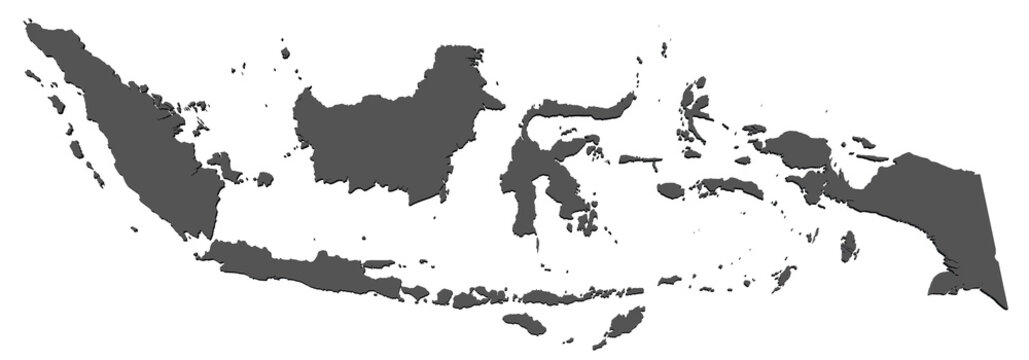 Karte von Indonesien - freigestellt