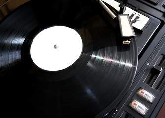 Vinyl record on players